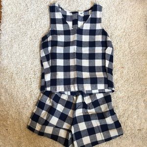Old Navy Gingham Two Piece Set: Navy & White